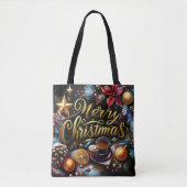 Pastel Tekening van een Kerst Whimsical Tote Bag (Voorkant)