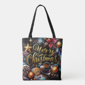 Pastel Tekening van een Kerst Whimsical Tote Bag (Achterkant)