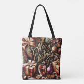 Pastel Tekening van een Kerst Whimsical Tote Bag (Achterkant)