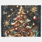Pastel Tekening van een Kerstboom Whimsical Fleece Deken (Voorkant (Horizontaal))