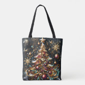 Pastel Tekening van een Kerstboom Whimsical Tote Bag (Achterkant)