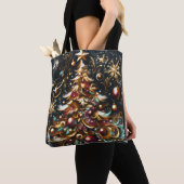 Pastel Tekening van een Kerstboom Whimsical Tote Bag (Dichtbij)