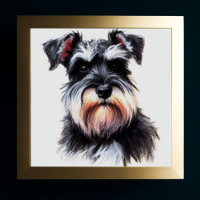Pastel Tekening van een Schnauzer Hond II