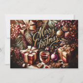 Pastel tekening van Kerstmis Whimsical Feestdagenkaart (Voorkant)