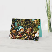Pastel tekening van Kerstmis Whimsical Kaart (Voorkant)