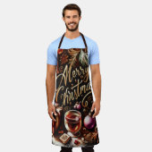 Pastel tekening van Kerstmis Whimsical Schort (Gedragen)