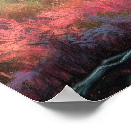 Pastel Tekening van Moose in Natuur Poster (Hoek)