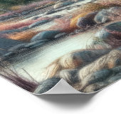 Pastel Tekening van Moose in Natuur Poster (Hoek)