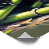 Pastel Tekening van Panda Beer Bamboe IV Poster (Hoek)