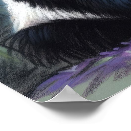 Pastel Tekening van Panda Beer Bamboo III Poster (Hoek)