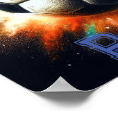 Pastel Tekening Voetbal Burst Personaliseren Poster (Hoek)