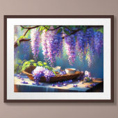 Pastel tekening Wisteria Blooming Vine Poster