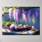 Pastel tekening Wisteria Blooming Vine Poster (Voorkant)