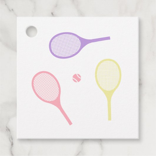 Pastel Tennis Rackets Bedankjes Labels (Voorkant)