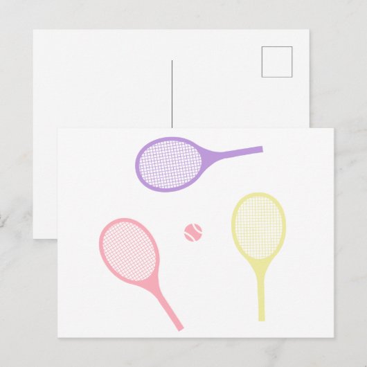 Pastel Tennis Rackets Briefkaart (Voorkant / Achterkant)