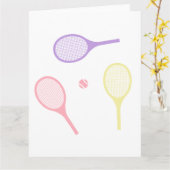 Pastel Tennis Rackets Kaart (Gele Bloem)