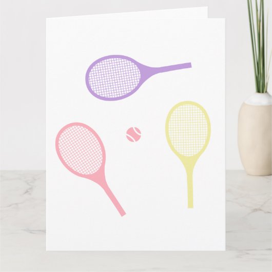 Pastel Tennis Rackets Kaart (Voorkant)