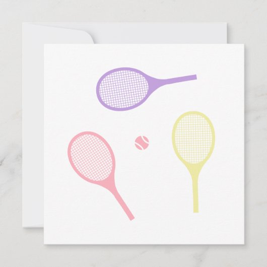 Pastel Tennis Rackets Kaart (Voorkant)