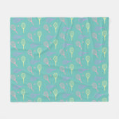 Pastel Tennis Rackets met Tennis Ball on Green Fleece Deken (Voorkant (Horizontaal))