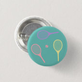 Pastel Tennis Rackets met Tennis Ball on Green Ronde Button 3,2 Cm (Voorkant /achterkant)
