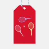 Pastel Tennis Rackets met Tennis Ball op Red Cadeaulabel (Voorkant)