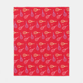 Pastel Tennis Rackets met Tennis Ball op Red Fleece Deken (Voorkant)