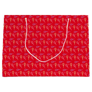 Pastel Tennis Rackets met Tennis Ball op Red Groot Cadeauzakje