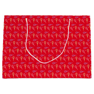 Pastel Tennis Rackets met Tennis Ball op Red Groot Cadeauzakje