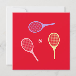 Pastel Tennis Rackets met Tennis Ball op Red Kaart