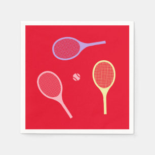 Pastel Tennis Rackets met Tennis Ball op Red Servet