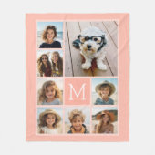 Pastel Terra 8 Fotocollage - klassiek monogram Fleece Deken (Voorkant)