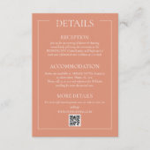 Pastel Terracotta formele bruiloft details Informatiekaartje (Voorkant)