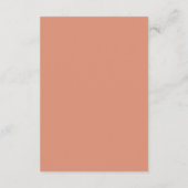 Pastel Terracotta Formele Trouwdetails Informatiekaartje (Achterkant)