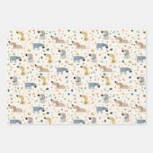 Pastel Terrazzo Funny Cute Dog Pattern Inpakpapier Vel (Voorkant)