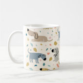 Pastel Terrazzo Funny Cute Dog Pattern Koffiemok (Links)