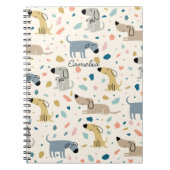 Pastel Terrazzo Funny Cute Dog Pattern Notitieboek (Voorkant)