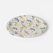Pastel Terrazzo Funny Cute Dog Pattern Papieren Bordje (Gekanteld)