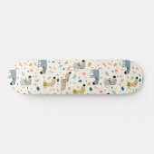 Pastel Terrazzo Funny Cute Dog Pattern Persoonlijk Skateboard (Horizontaal)