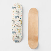 Pastel Terrazzo Funny Cute Dog Pattern Persoonlijk Skateboard (Voorkant)