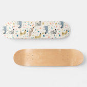 Pastel Terrazzo Funny Cute Dog Pattern Persoonlijk Skateboard (Horizontaal)