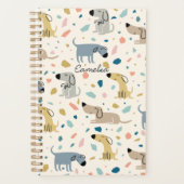Pastel Terrazzo Funny Cute Dog Pattern Planner (Voorkant)