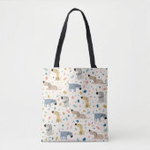Pastel Terrazzo Funny Cute Dog Pattern Tote Bag (Voorkant)