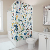Pastel Terrazzo: modern Abstract patroon. Douchegordijn (In situ)