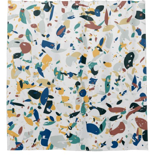 Pastel Terrazzo: modern Abstract patroon. Douchegordijn (Voorkant)