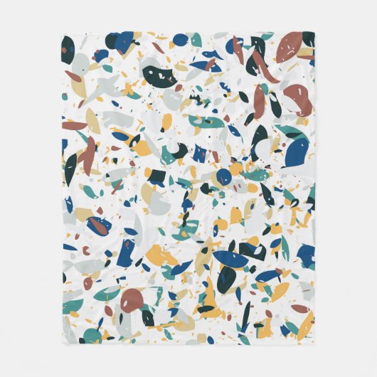 Pastel Terrazzo: modern Abstract patroon. Fleece Deken (Voorkant)