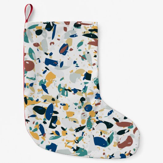 Pastel Terrazzo: modern Abstract patroon. Kleine Kerstsok (Voorkant)