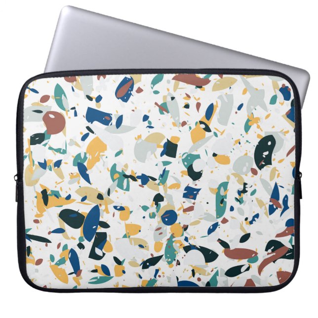 Pastel Terrazzo: modern Abstract patroon. Laptop Sleeve (Voorkant)