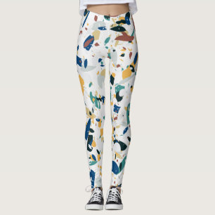 Pastel Terrazzo: modern Abstract patroon. Leggings