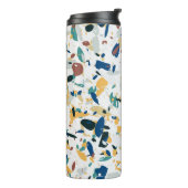Pastel Terrazzo: modern Abstract patroon. Thermosbeker (Gedraaid links)