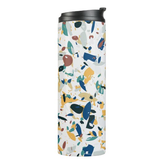 Pastel Terrazzo: modern Abstract patroon. Thermosbeker (Gedraaid links)